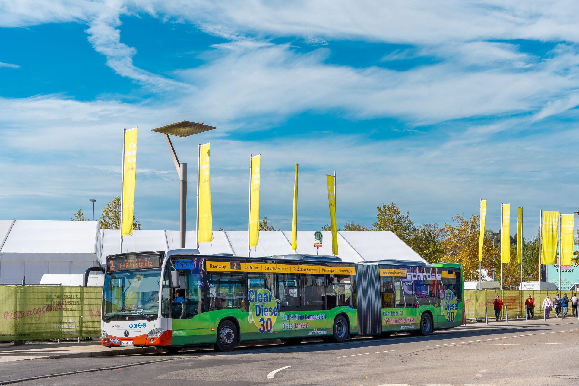 Auch in diesem Jahr verkehrt der Verkehrsbetrieb Hagmann auf den Messelinien 2-6 anlässlich der Oberschwabenschau.